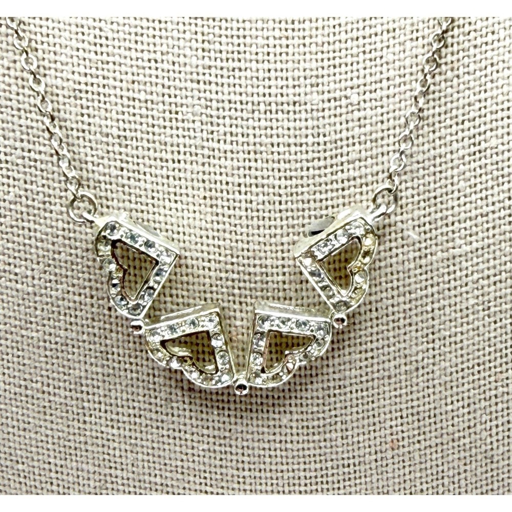 Premier Designs Pendant Necklace Silver Magnetic 4 Heart Pendant transforms
